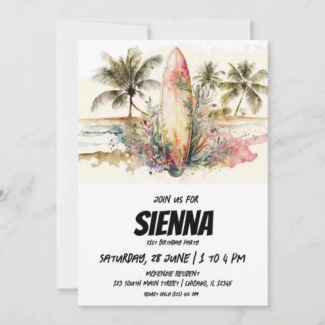 Beach Summer Party Invitation (Front)