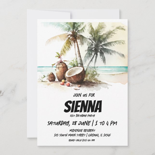 Beach Summer Party Invitation (Front)