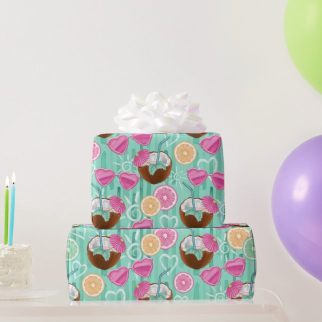 Beach Summer Pattern  Wrapping Paper (Party Gifts)