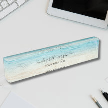 Beach Summer Personalized Blue Script Elegant