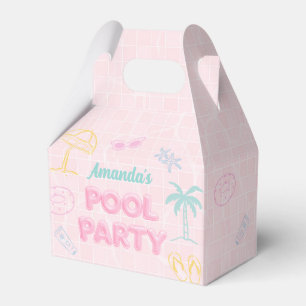 Beach Summer Pool Party Girl Birthday Favor Boxes