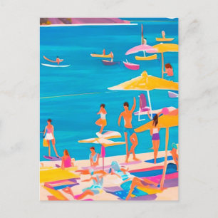 Beach summer postcard