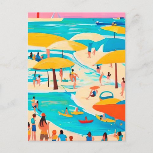 Beach summer postcard