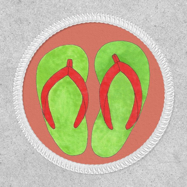 Beach Summer Shore Flip Flops Flipflops Sandals Patch (Front)