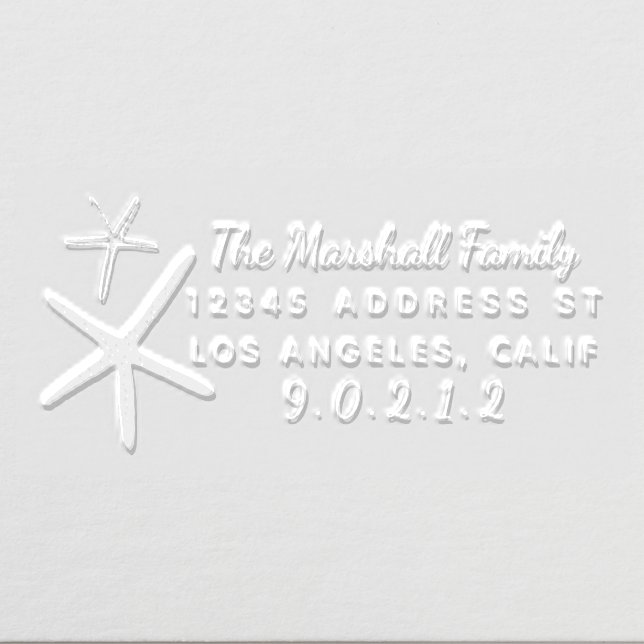 Beach Summer Star Fish Return Address Embosser (Design)