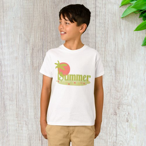 Beach Summer Sun And Tree T_Shirt