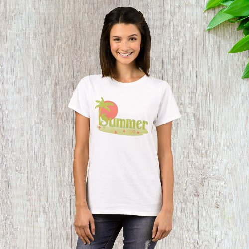 Beach Summer Sun And Tree T_Shirt