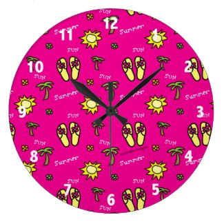 Flip Flops Clock Pink