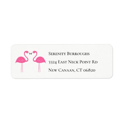 Beach Summer Tropical Cute Pink Flamingos Label