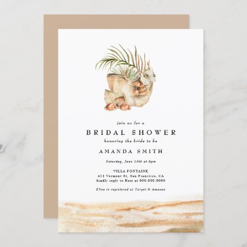 Beach Summer Tropical Desert Boho Bridal Shower Invitation