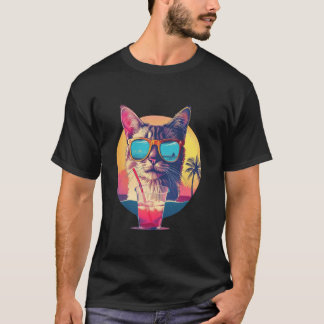 Beach Summer Vacation Reflective Sunglasses Cute C T-Shirt