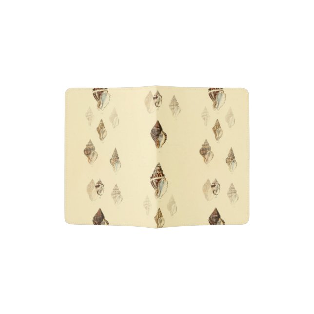 beach summer vacation shells passport holder (Opened)