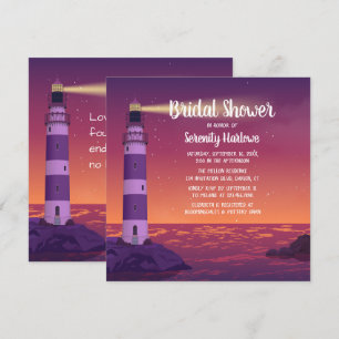 Beach Summer Wedding Purple Nautical Bridal Shower Invitation