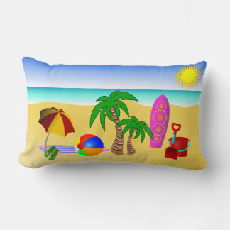 Beach Sun Sea and Surf MoJo Lumbar Throw Pillow