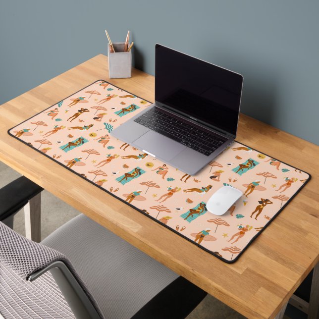 Beach Sunbathers Pattern Desk Mat (Office 2)