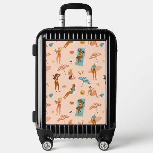 Beach Sunbathers Pattern Luggage