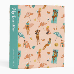 Beach Sunbathers Pattern Mini Binder