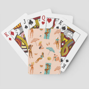 Beach Sunbathers Pattern Poker Cards