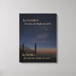 Beach Sunrise "Be Noble" Motivational Canvas Print