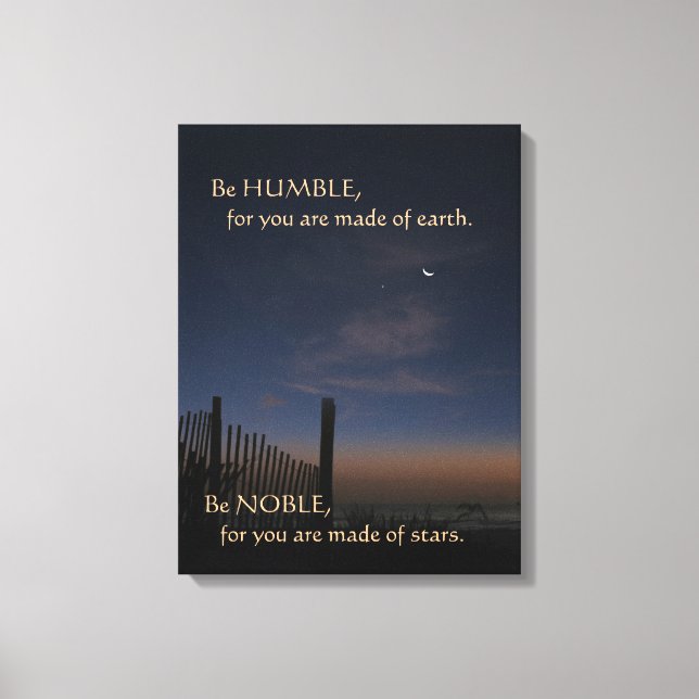 Beach Sunrise "Be Noble" Motivational Canvas Print (Front)