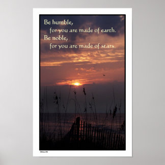 Beach Sunrise "Be Noble" Poster