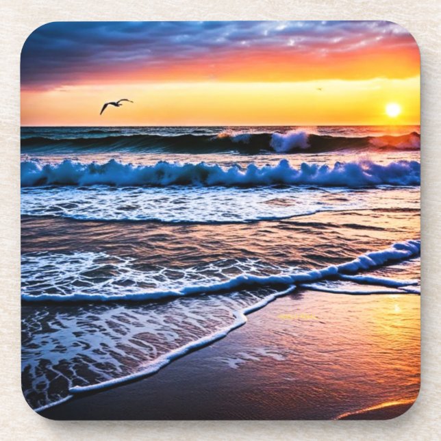 Beach Sunrise Beverage Coaster (Front)
