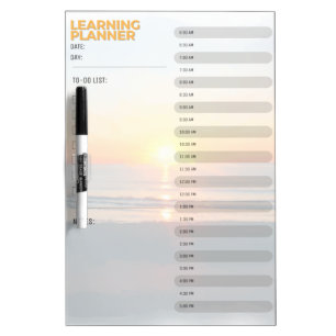 Beach Sunrise Homeschool Learning Planner Dry Erase Board