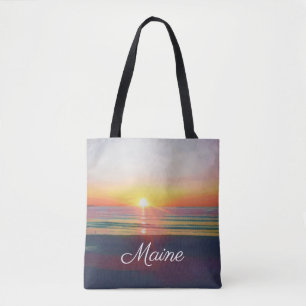 Beach Sunrise Maine Customizable Tote Bag