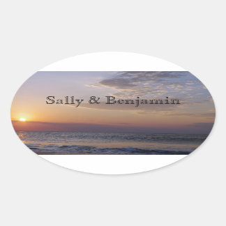Beach Sunrise Oval Sticker