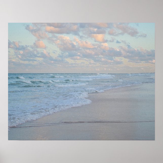 Beach Sunrise Over Calm Water Artistic Art Poster (Front)