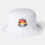Beach Sunrise Palm Trees Cool Custom Trip Bucket Hat<br><div class="desc">These cool sunrise Maui Hawaii hats feature your personalized group name for a family reunion or trip to this Hawaiian island. Cute vacation keepsake souvenir with an orange sun over the blue ocean waters of your cruise or coastal destination.</div>