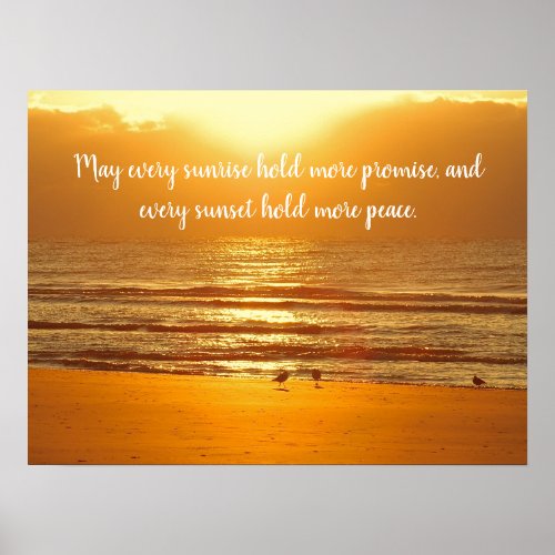 Beach Sunrise Peace Promise Poster