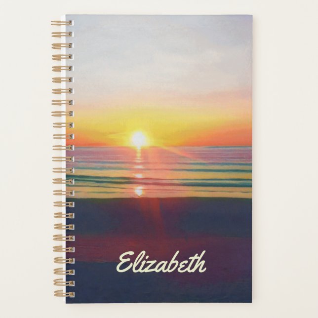 Beach Sunrise Personalized Planner (Front)