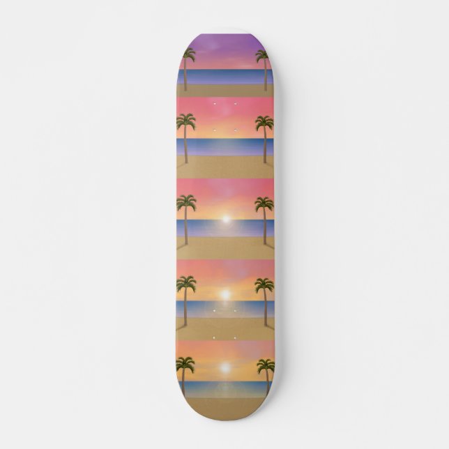 Beach Sunrise Sequence: Custom Skateboard Deck (Front)