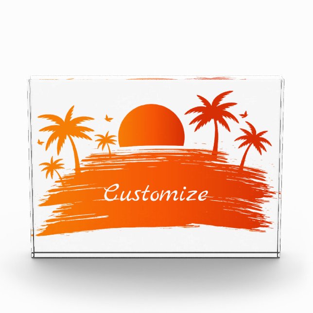 Beach Sunrise Sunset Thunder_Cove Acrylic Award (Front)