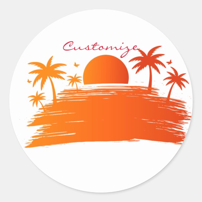 Beach Sunrise Sunset Thunder_Cove Classic Round Sticker (Front)