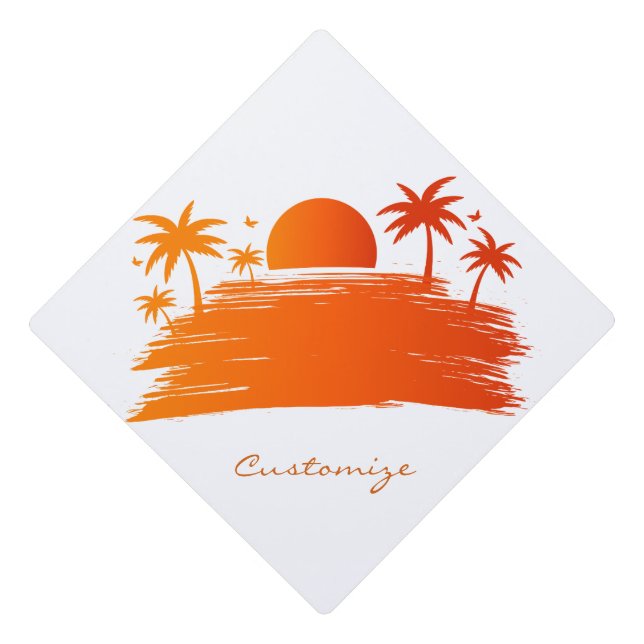 Beach Sunrise Sunset Thunder_Cove Graduation Cap Topper (Front)