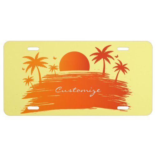 Beach Sunrise Sunset Thunder_Cove License Plate