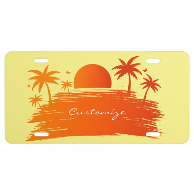 Beach Sunrise Sunset Thunder_Cove License Plate (Front)