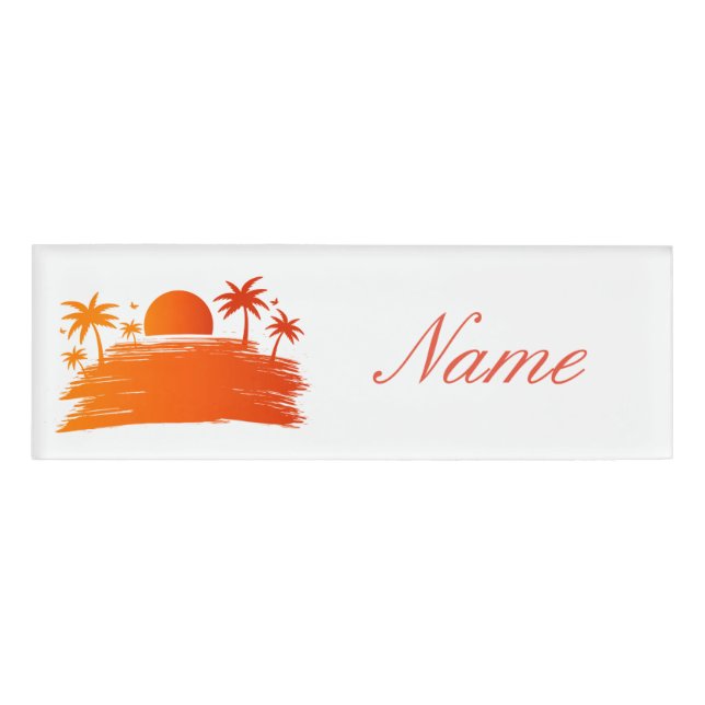 Beach Sunrise Sunset Thunder_Cove Name Tag (Front)