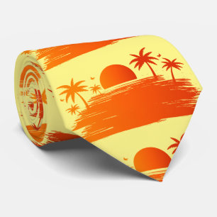 Beach Sunrise Sunset Thunder_Cove Neck Tie