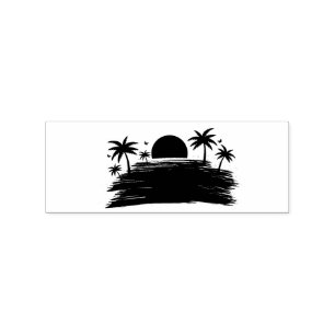 Beach Sunrise Sunset Thunder_Cove Rubber Stamp