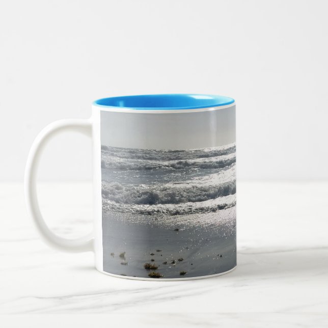 Beach Sunrise Two-Tone Coffee Mug (Left)