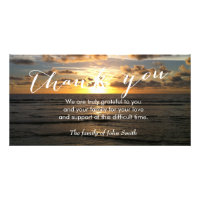 Beach Sunset After Funeral Memorial Thank You Card