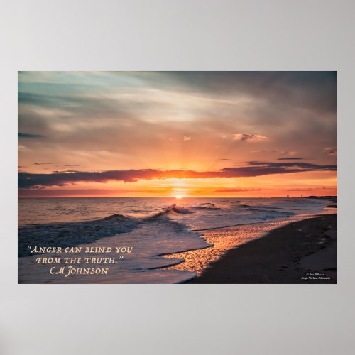 Beach Sunset Anger Blinds Poster