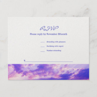 Beach Sunset Bat Mitzvah Wedding RSVP Card