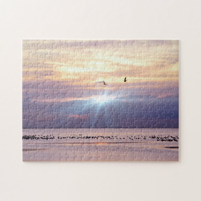 Beach Sunset Bay with Birds Puzzle (Horizontal)
