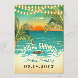 Beach Sunset Bridal Shower Invitation