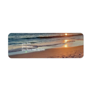 Beach Sunset Coastal Ocean Label