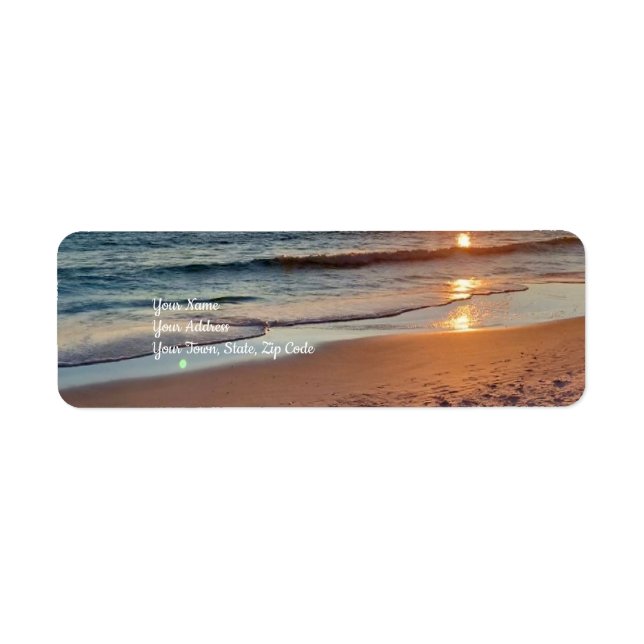 Beach Sunset Coastal Ocean Label (Front)